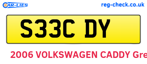 S33CDY are the vehicle registration plates.