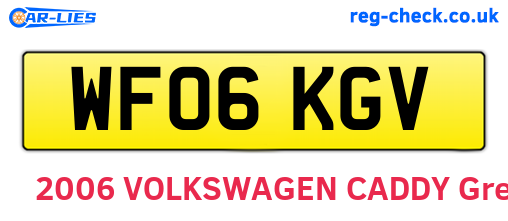 WF06KGV are the vehicle registration plates.