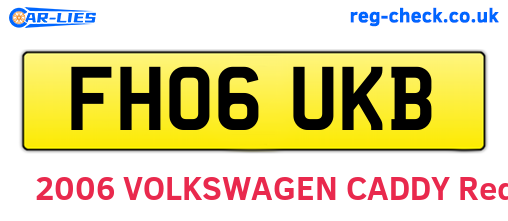 FH06UKB are the vehicle registration plates.