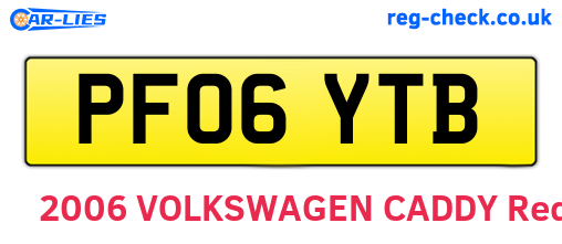 PF06YTB are the vehicle registration plates.