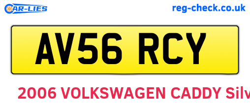 AV56RCY are the vehicle registration plates.