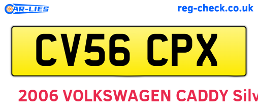 CV56CPX are the vehicle registration plates.
