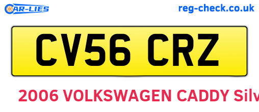 CV56CRZ are the vehicle registration plates.