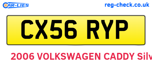 CX56RYP are the vehicle registration plates.