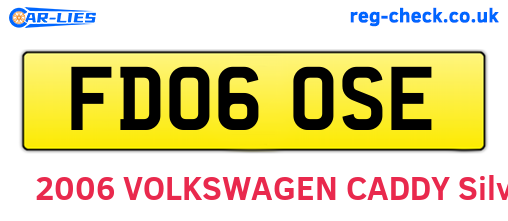 FD06OSE are the vehicle registration plates.