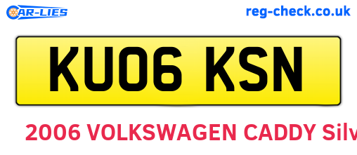 KU06KSN are the vehicle registration plates.