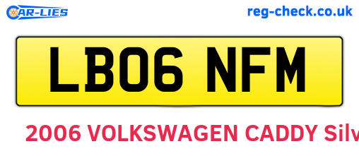 LB06NFM are the vehicle registration plates.