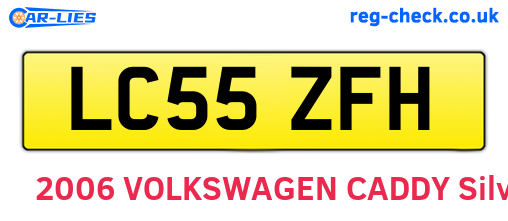 LC55ZFH are the vehicle registration plates.