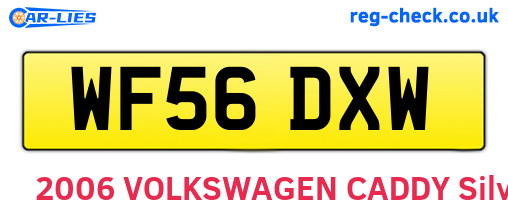WF56DXW are the vehicle registration plates.