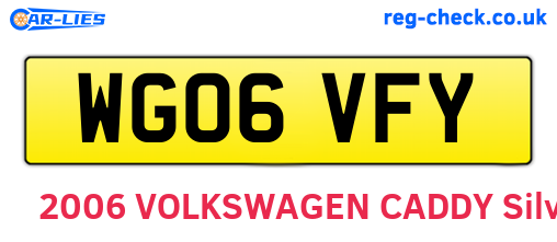 WG06VFY are the vehicle registration plates.