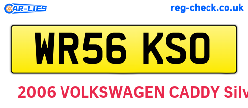 WR56KSO are the vehicle registration plates.