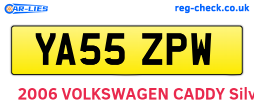 YA55ZPW are the vehicle registration plates.
