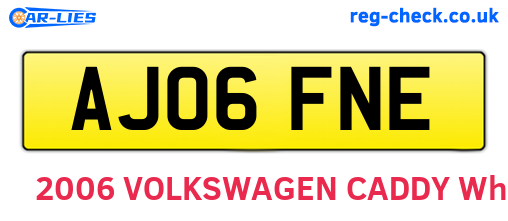 AJ06FNE are the vehicle registration plates.