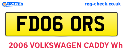 FD06ORS are the vehicle registration plates.