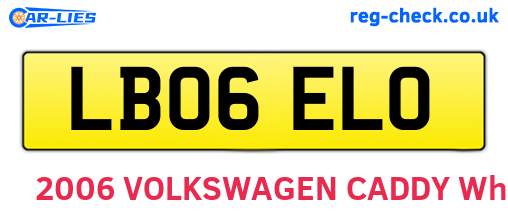 LB06ELO are the vehicle registration plates.