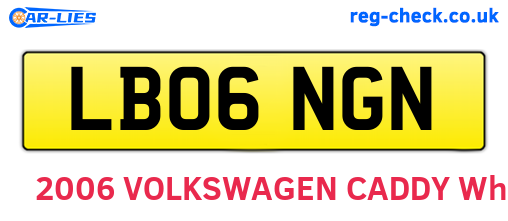 LB06NGN are the vehicle registration plates.