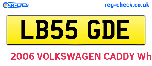 LB55GDE are the vehicle registration plates.