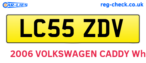LC55ZDV are the vehicle registration plates.