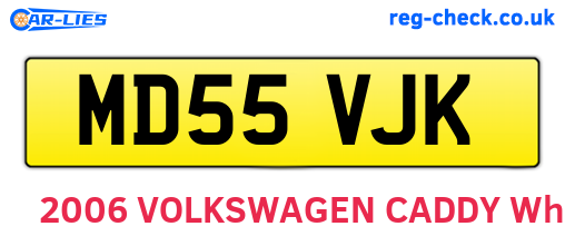 MD55VJK are the vehicle registration plates.