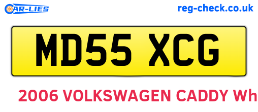 MD55XCG are the vehicle registration plates.