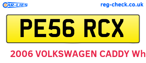 PE56RCX are the vehicle registration plates.