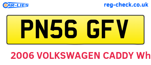 PN56GFV are the vehicle registration plates.