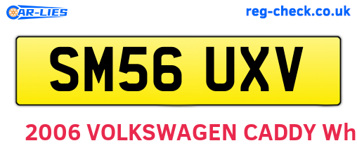 SM56UXV are the vehicle registration plates.