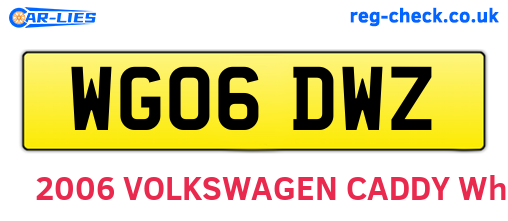 WG06DWZ are the vehicle registration plates.