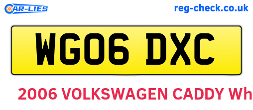 WG06DXC are the vehicle registration plates.