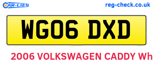 WG06DXD are the vehicle registration plates.
