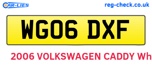 WG06DXF are the vehicle registration plates.