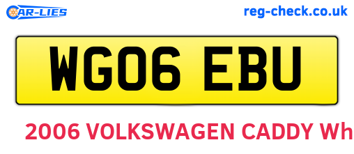 WG06EBU are the vehicle registration plates.