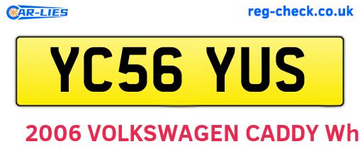 YC56YUS are the vehicle registration plates.