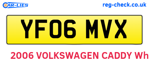 YF06MVX are the vehicle registration plates.
