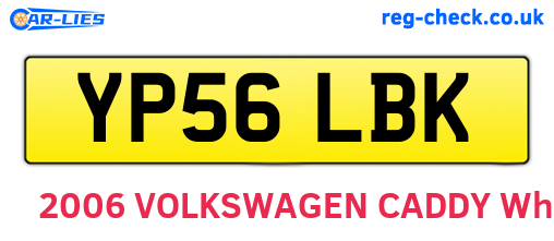 YP56LBK are the vehicle registration plates.