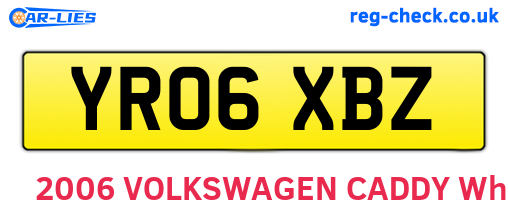 YR06XBZ are the vehicle registration plates.