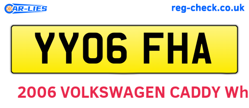 YY06FHA are the vehicle registration plates.