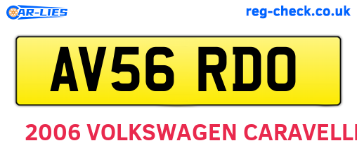AV56RDO are the vehicle registration plates.