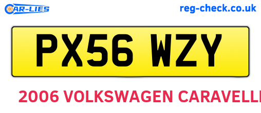 PX56WZY are the vehicle registration plates.
