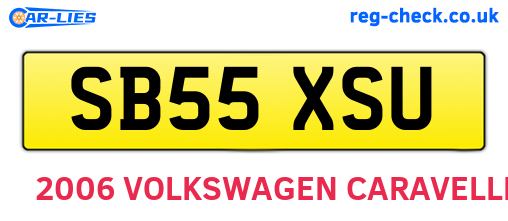 SB55XSU are the vehicle registration plates.