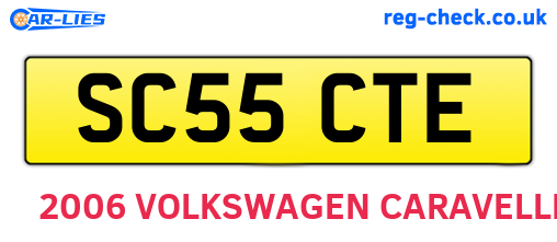 SC55CTE are the vehicle registration plates.