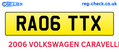 RA06TTX are the vehicle registration plates.