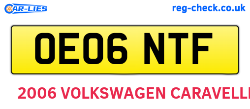 OE06NTF are the vehicle registration plates.