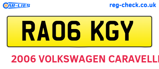 RA06KGY are the vehicle registration plates.