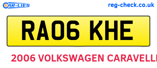 RA06KHE are the vehicle registration plates.