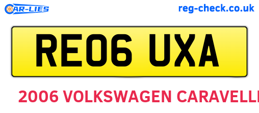 RE06UXA are the vehicle registration plates.