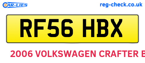 RF56HBX are the vehicle registration plates.