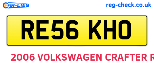 RE56KHO are the vehicle registration plates.