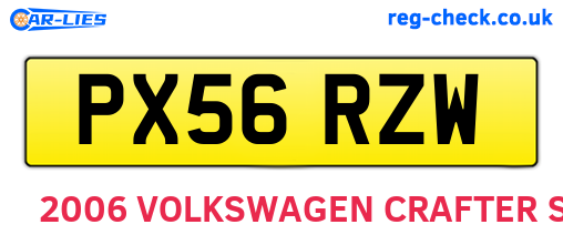 PX56RZW are the vehicle registration plates.
