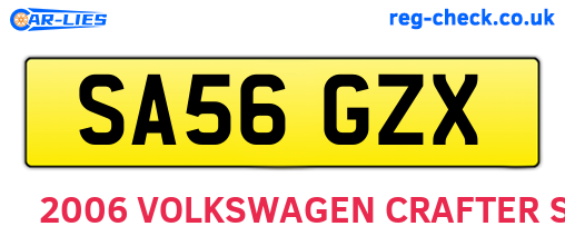 SA56GZX are the vehicle registration plates.